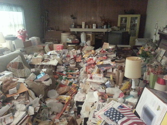 Cluttered Living Room Before