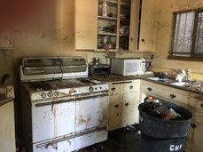 Hoarded filthy kitchen